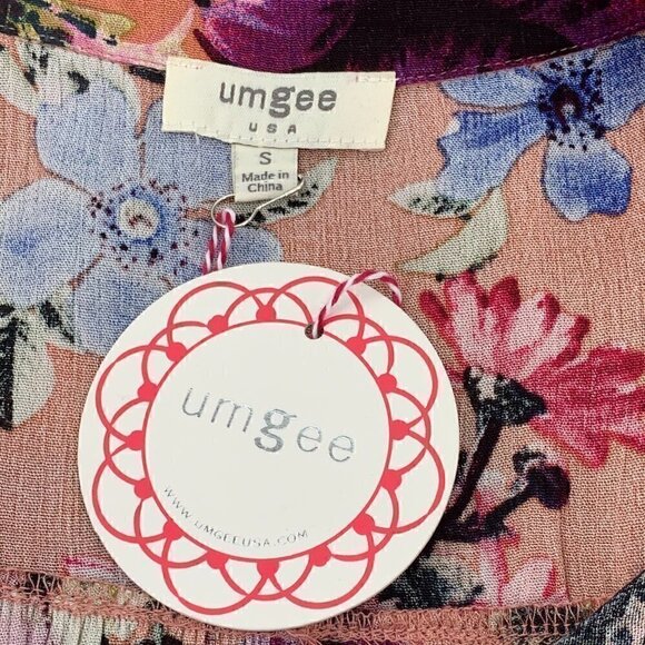 Umgee Salmon w/ Floral Pattern Oversized Dress - Picture 6 of 10